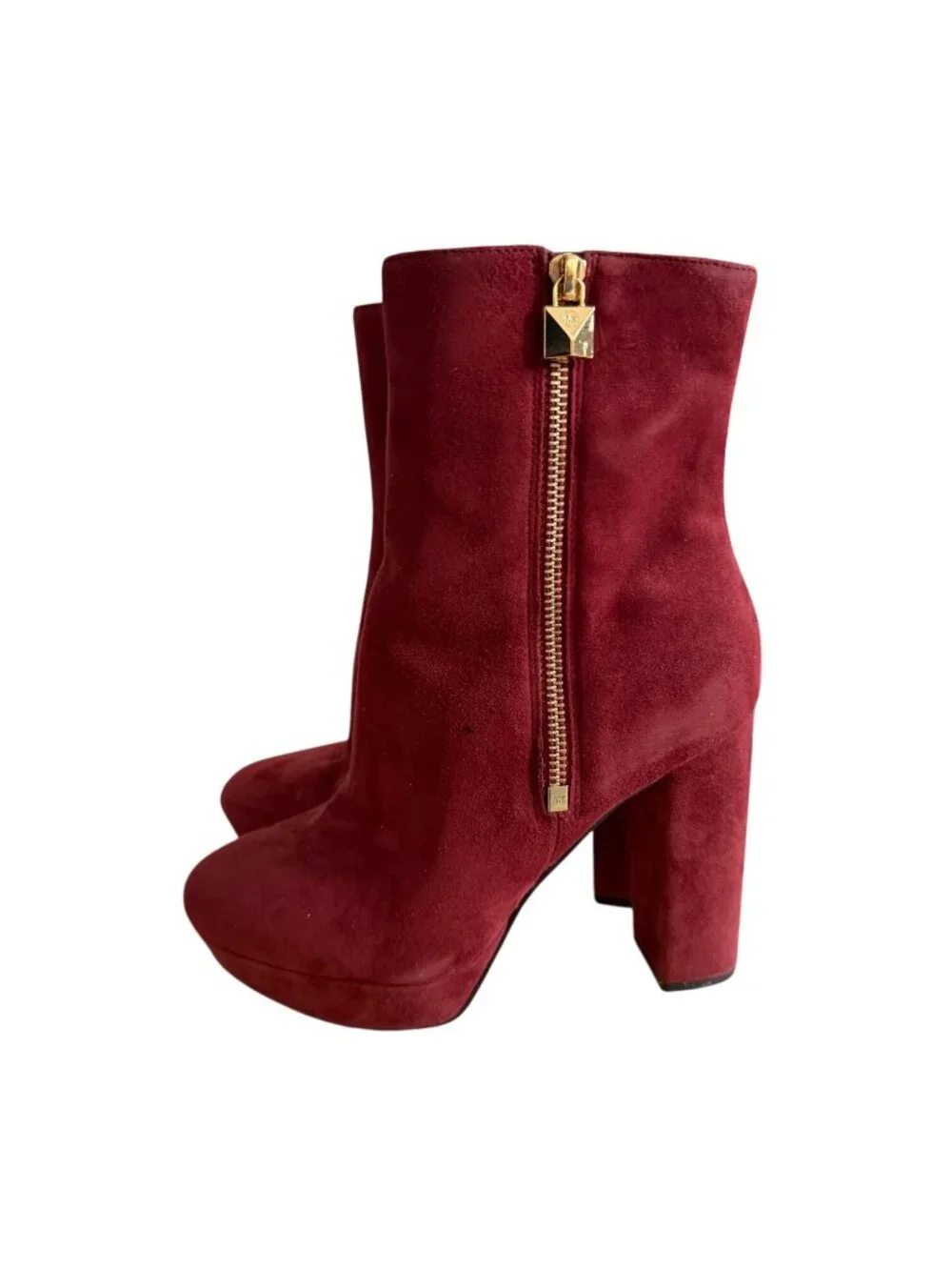 MICHAEL KORS Platform Burgundy Suede Boots Size 6.5